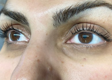 Close-up of beautifully styled lashes at The Soul Sanctuary, Little Brickhill, England, GB.