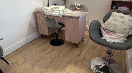 Elegant manicure station at Beauty in the Peak, High Peak, England, GB, featuring modern decor.