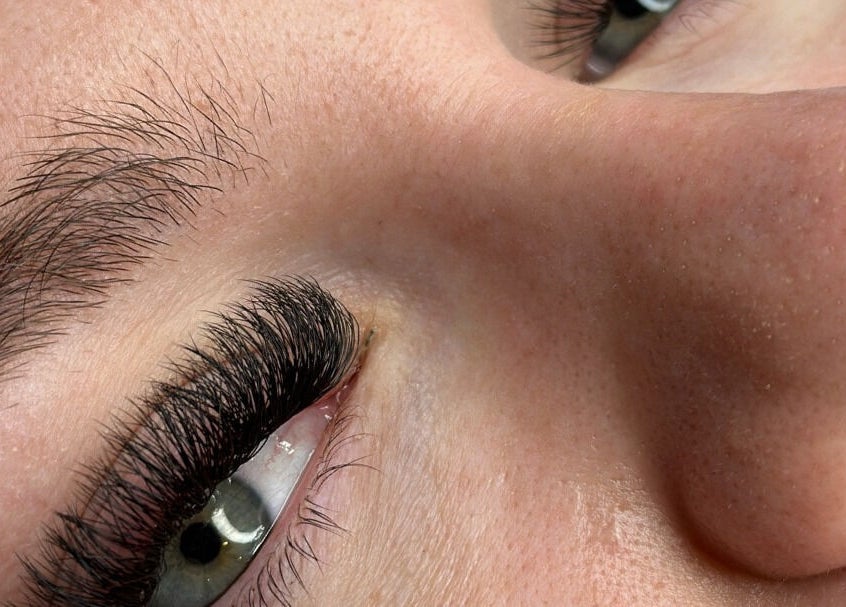 Close-up of perfectly styled lashes at Get Set Glow in Deception Bay, Queensland, AU.