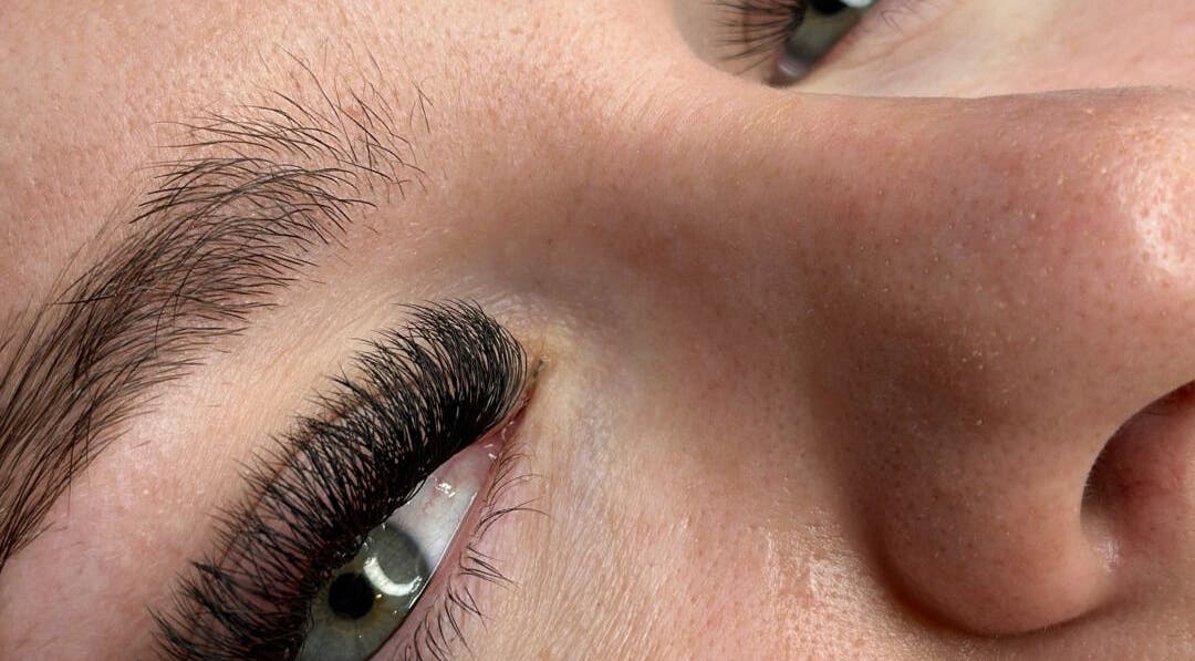 Close-up of perfectly styled lashes at Get Set Glow in Deception Bay, Queensland, AU.