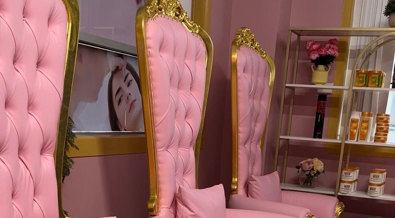 Elegant pink chairs at Barbie Dream Salon in Melbourne, Victoria, AU showcase luxury beauty experience.