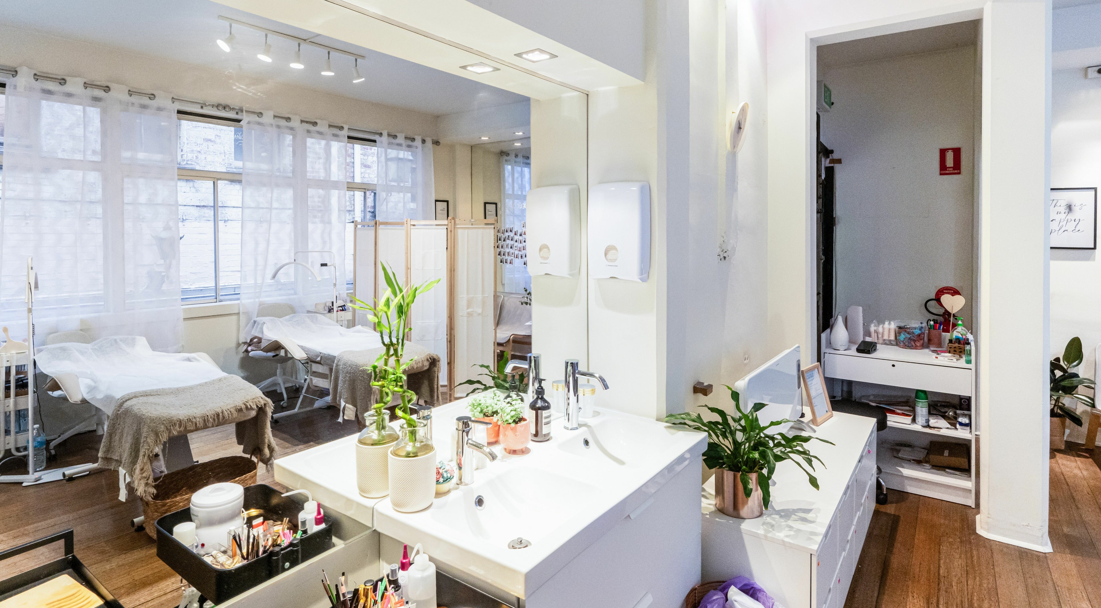 Tranquil spa interior at Lalulash.beauty, Melbourne, Victoria, AU showcasing cozy treatment areas.