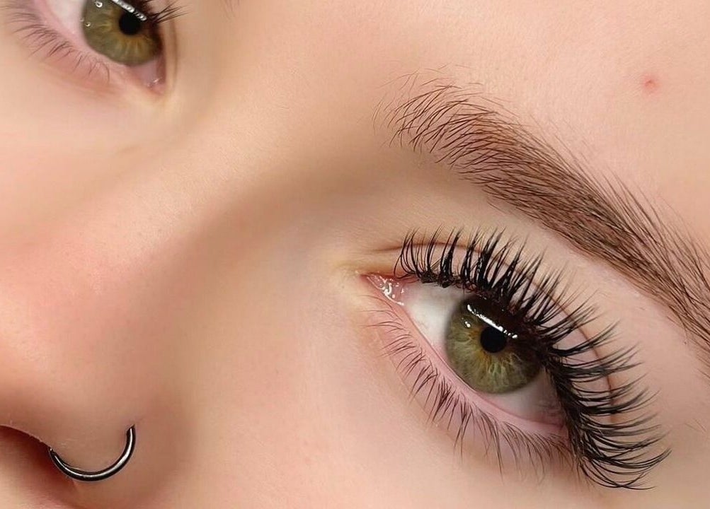 Close-up of stunning eyelash extensions at Lalulash.beauty, Melbourne, Victoria, AU.