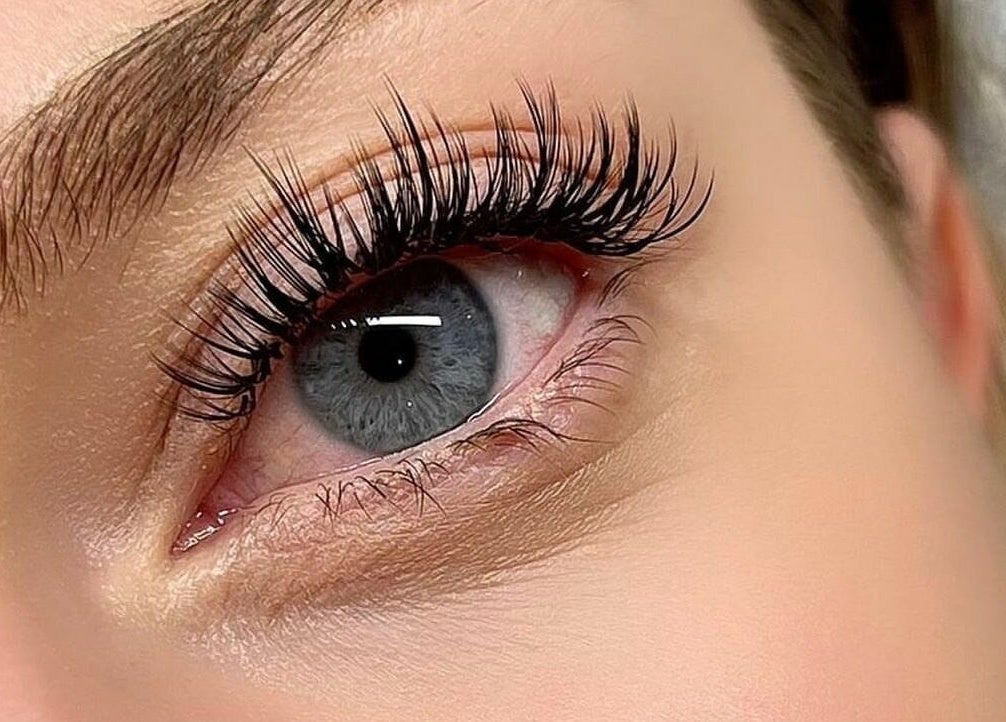 Close-up of eye with elegant lashes at Lalulash.beauty, Melbourne, Victoria, AU.