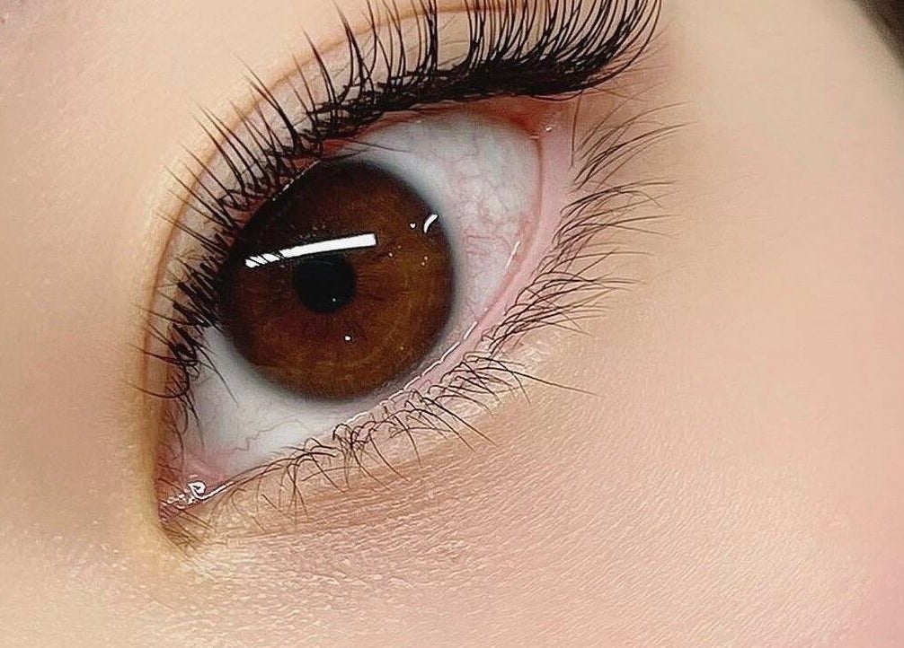 Closeup of eye showcasing exquisite eyelashes at Lalulash.beauty, Melbourne, Victoria, AU.