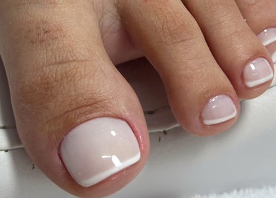 Close-up of a polished pedicure at Cris Nails - Manicure & Pedicure, Surfers Paradise, Queensland, AU.