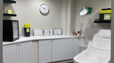 Modern treatment room at The Aesthetic Lounge, featuring a sleek design in Bristol, England, GB.