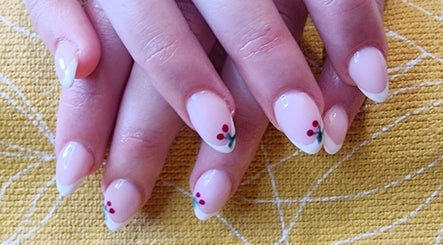 Cherry nail art at Pretty Pamper in Jeffreys Bay, Eastern Cape, ZA. Subtle and elegant nail design.