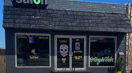 Front view of Pampered by Anie in Yukon, Oklahoma, US, showcasing the salon's modern exterior.