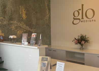 Reception at The Retreat Room At Glo Medispa, Grantham Farm, New South Wales, AU, featuring modern decor.