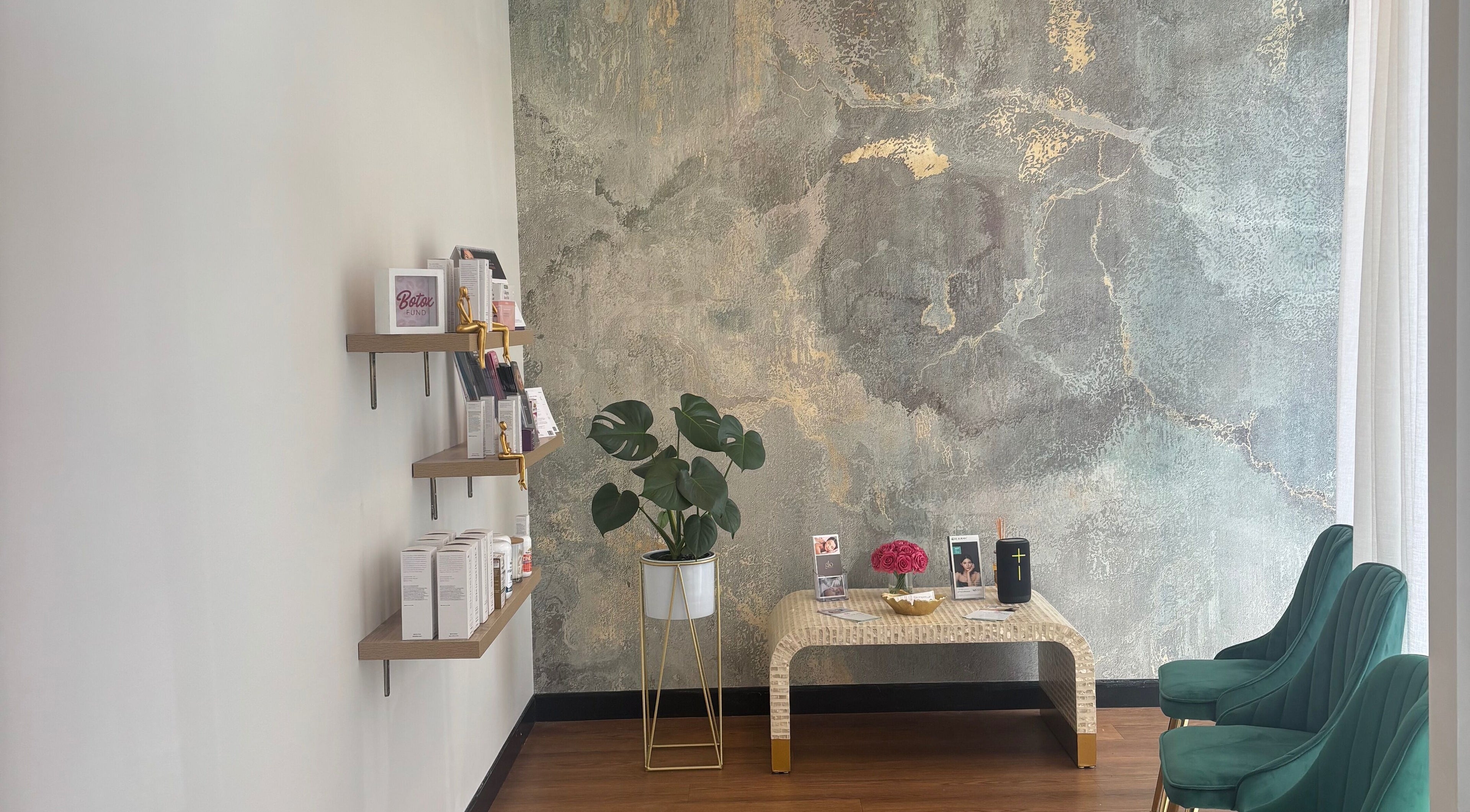 Elegant interior of The Retreat Room At Glo Medispa, Grantham Farm, New South Wales, AU, with stylish decor.