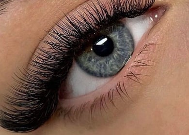 Close-up of styled eyelash extensions at Melly's Beauty Parlour, Newstead, Queensland, AU.