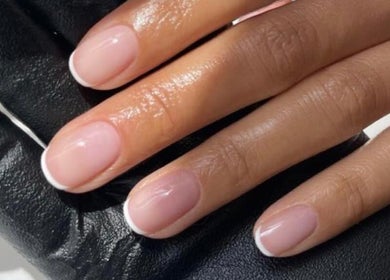 French manicure at Melly's Beauty Parlour, Newstead, Queensland, AU. Polished elegance and style.