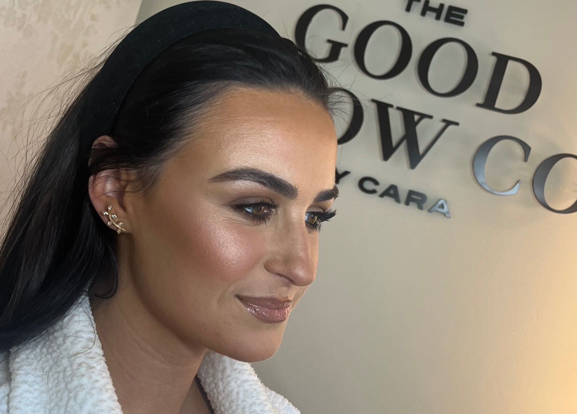 Elegant woman with glowing makeup at Home Appointments @ Carrickmines Dublin 18. Dublin, County Dublin, IE.