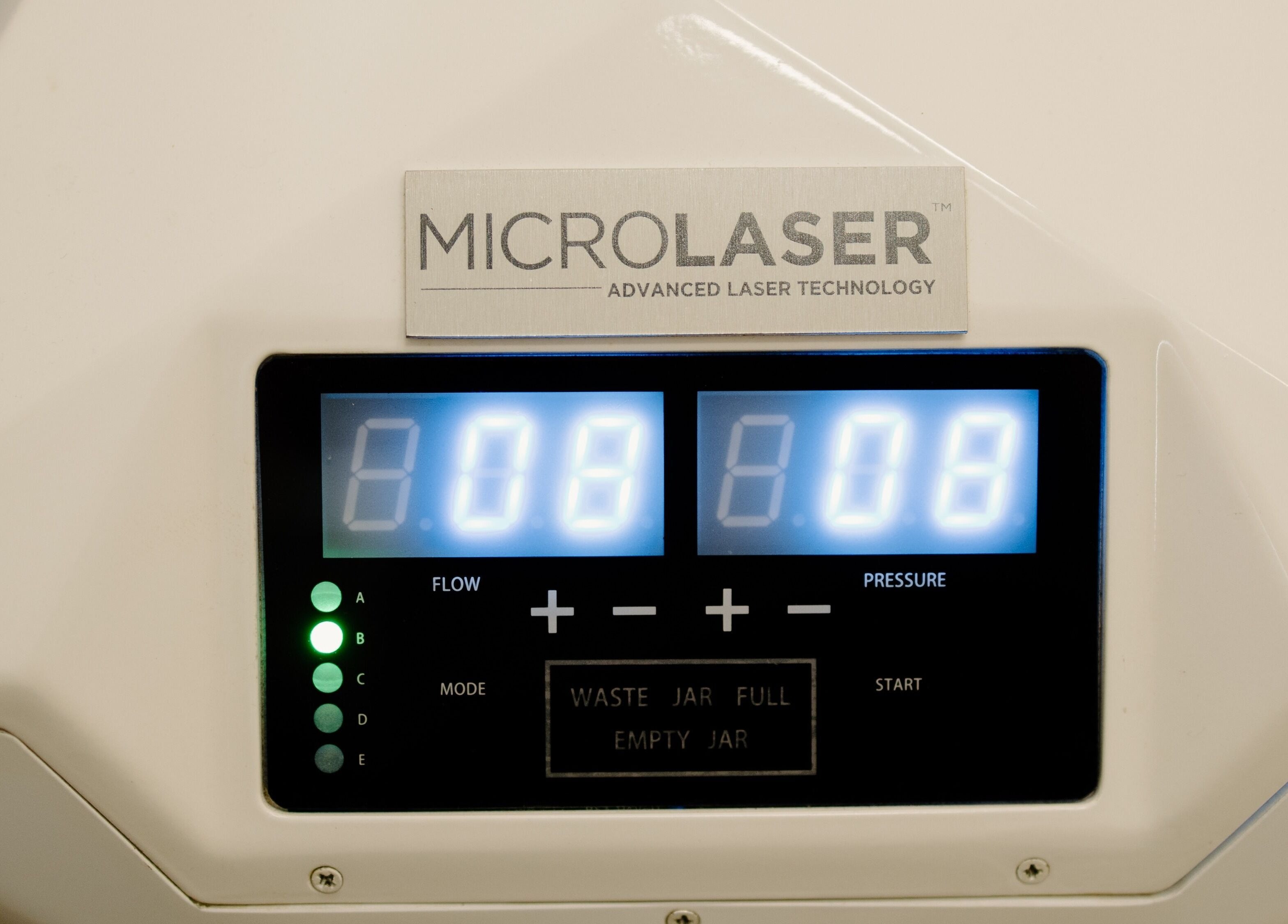 Microlaser display panel at I-Sculpt Brooklyn, Pretoria, Gauteng, ZA, showcasing advanced laser technology.