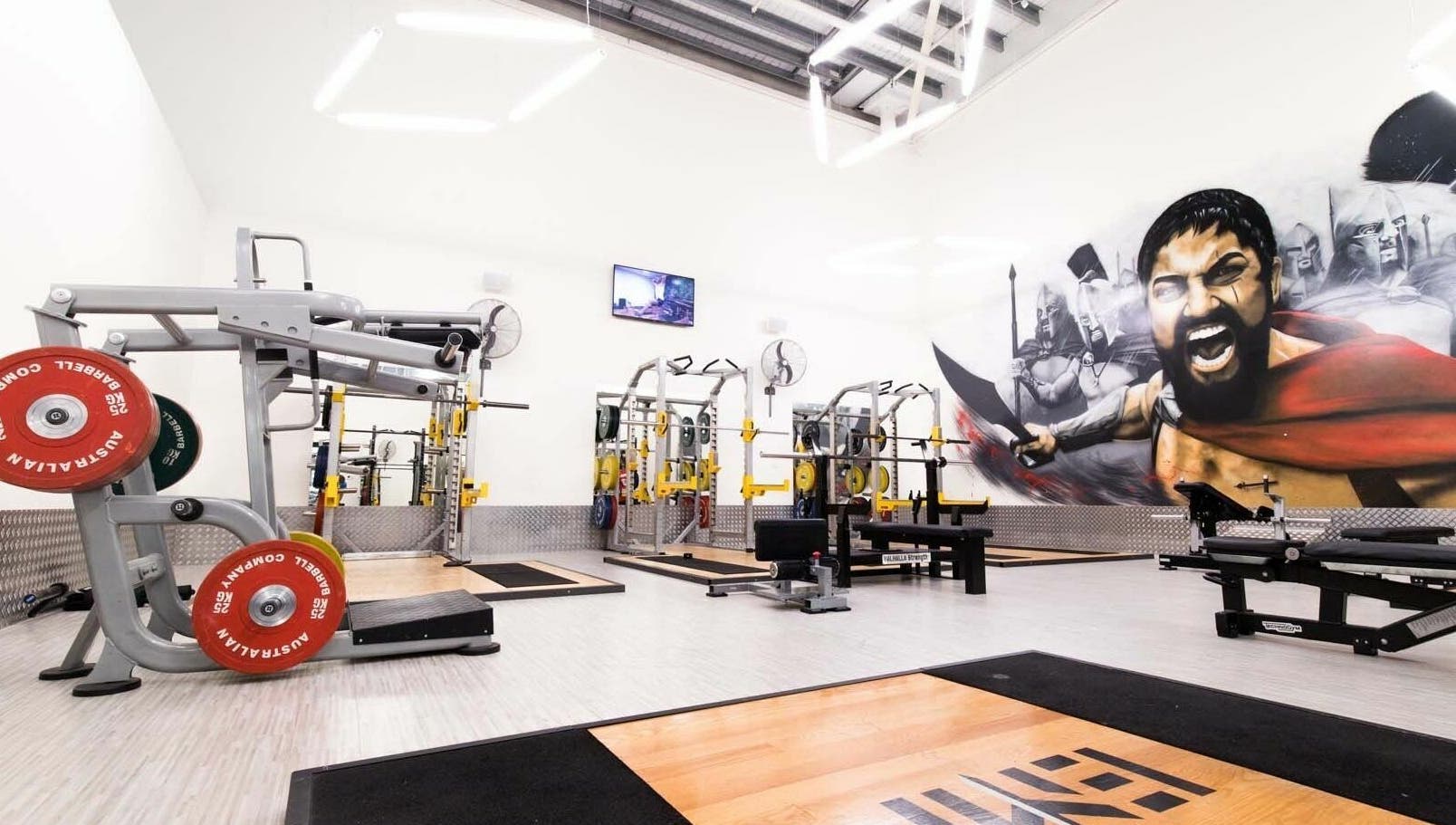 EMF Performance Centre | Coomera gym with modern equipment in Upper Coomera, Queensland, AU boasting a Spartan mural.