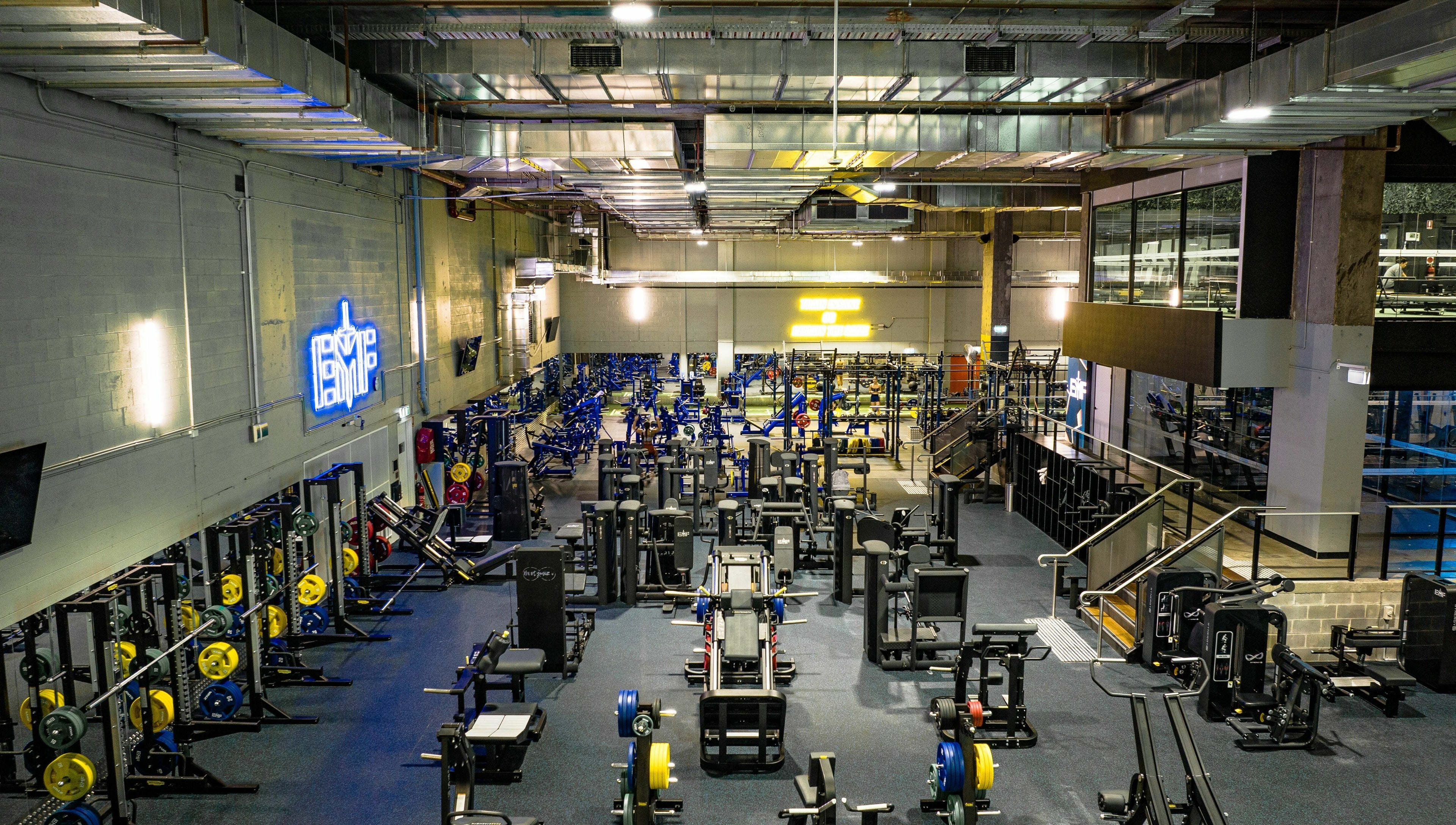 State-of-the-art gym at EMF Performance and Recovery Centre | Miranda, New South Wales, AU with modern fitness equipment.