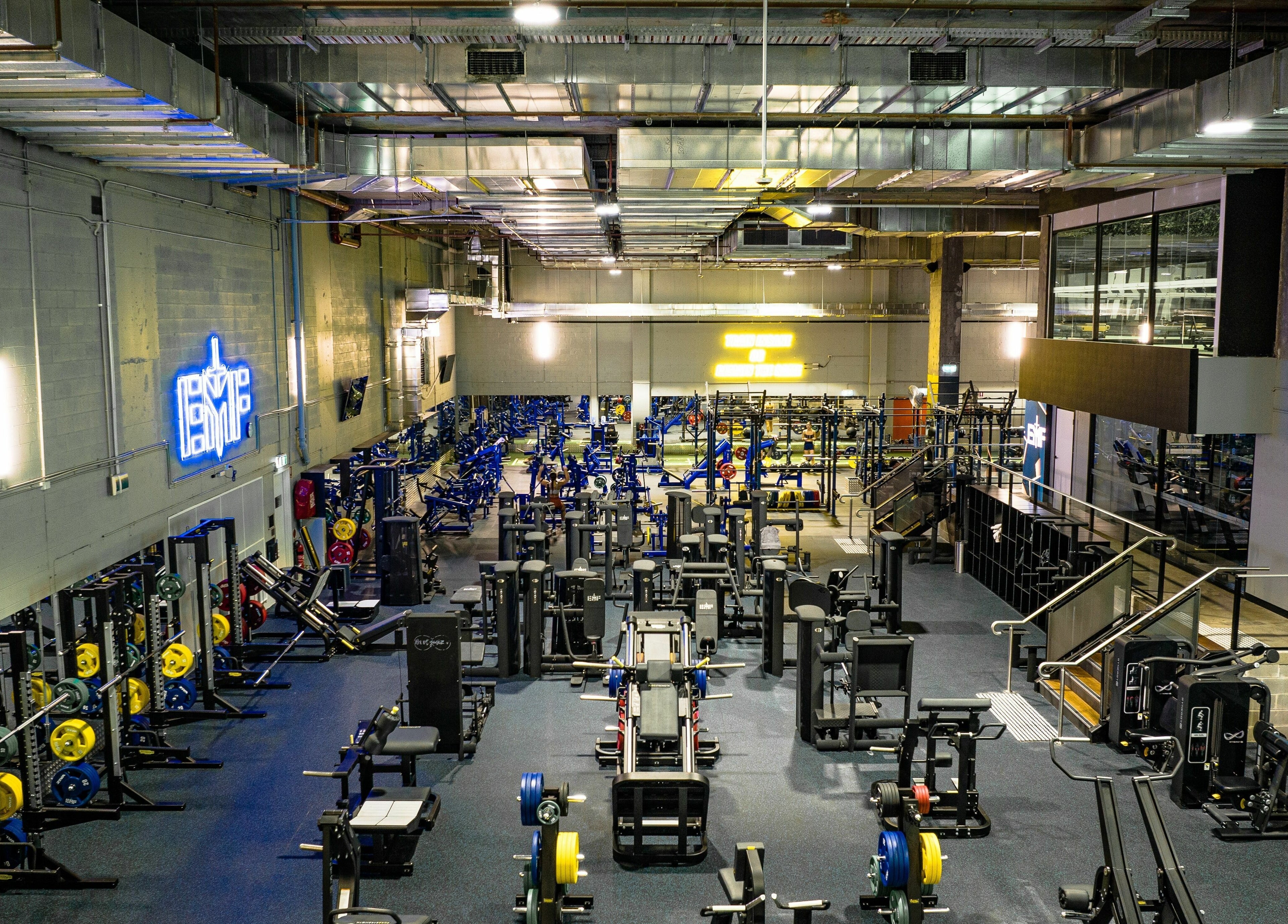 State-of-the-art gym at EMF Performance and Recovery Centre | Miranda, New South Wales, AU with modern fitness equipment.