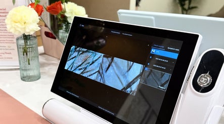 Digital analysis setup at TT Head Spa Long Beach, showcasing serene aesthetics in Long Beach, California, US.