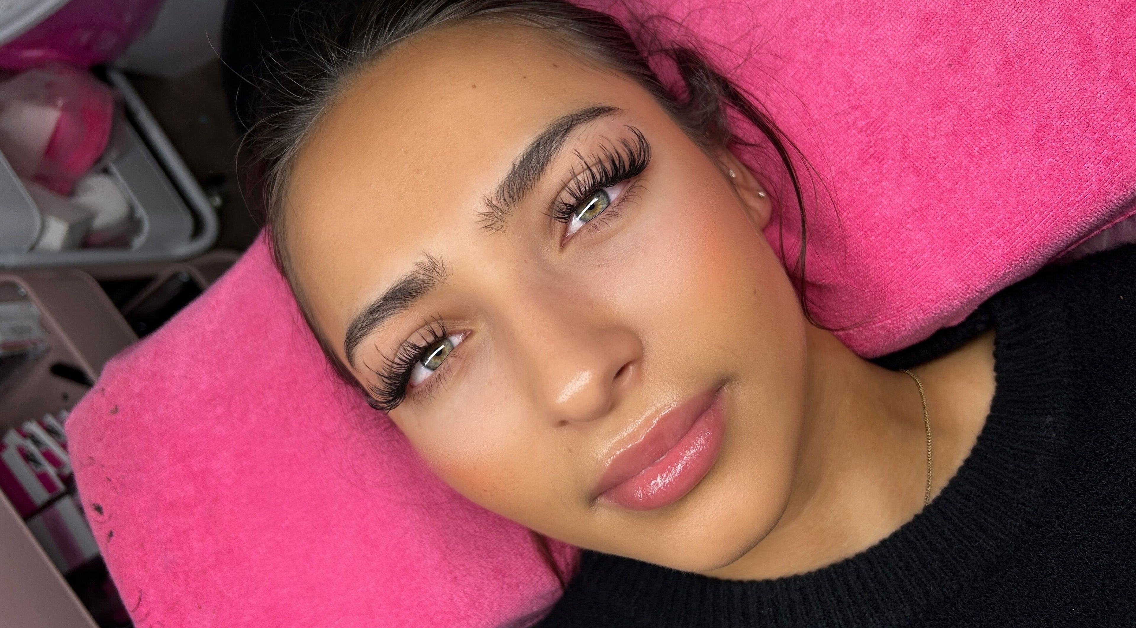 Close-up of beautifully styled eyelashes at Lash Bunny Melbourne, Victoria, AU.