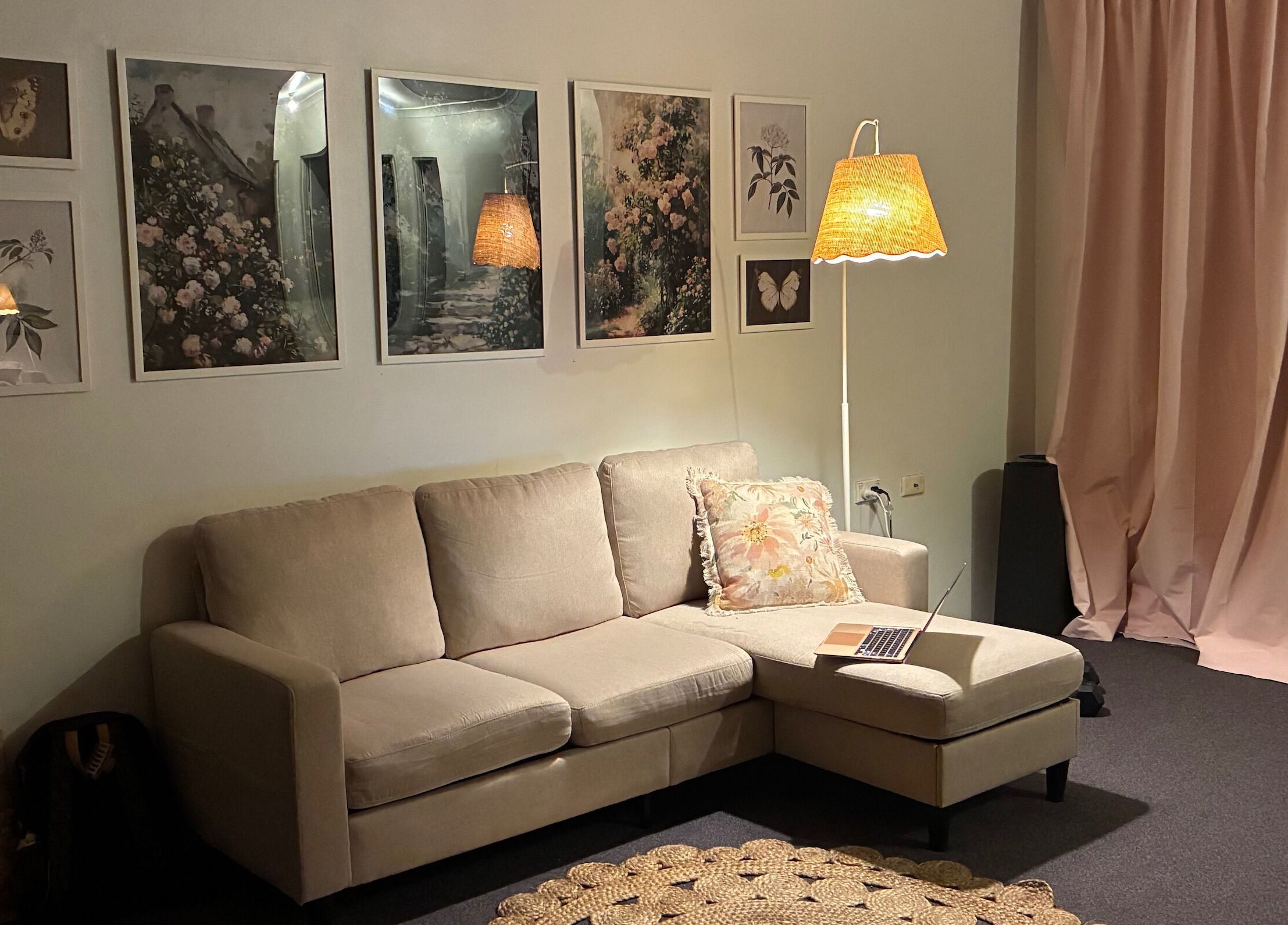 Relaxing lounge area at Lashed By Maya, Westmead, New South Wales, AU, with warm lighting and elegant decor.