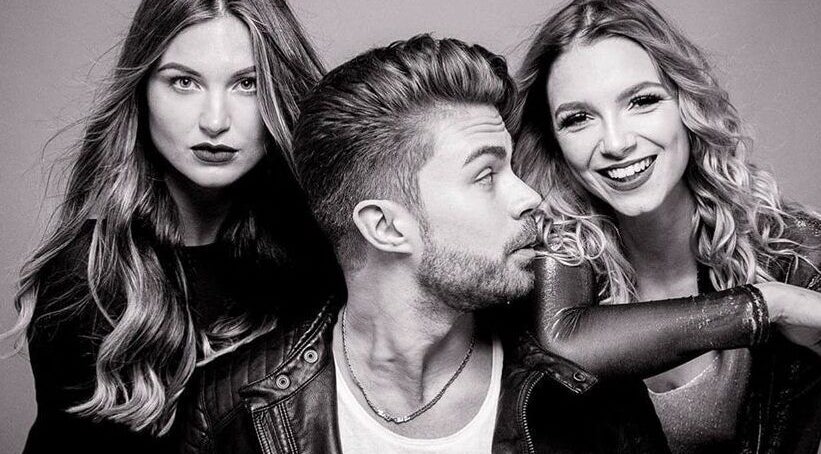 Stylish trio at Leonards Hair, Tas-Sliema, MT. Showcasing trendy hairstyles and fashion.