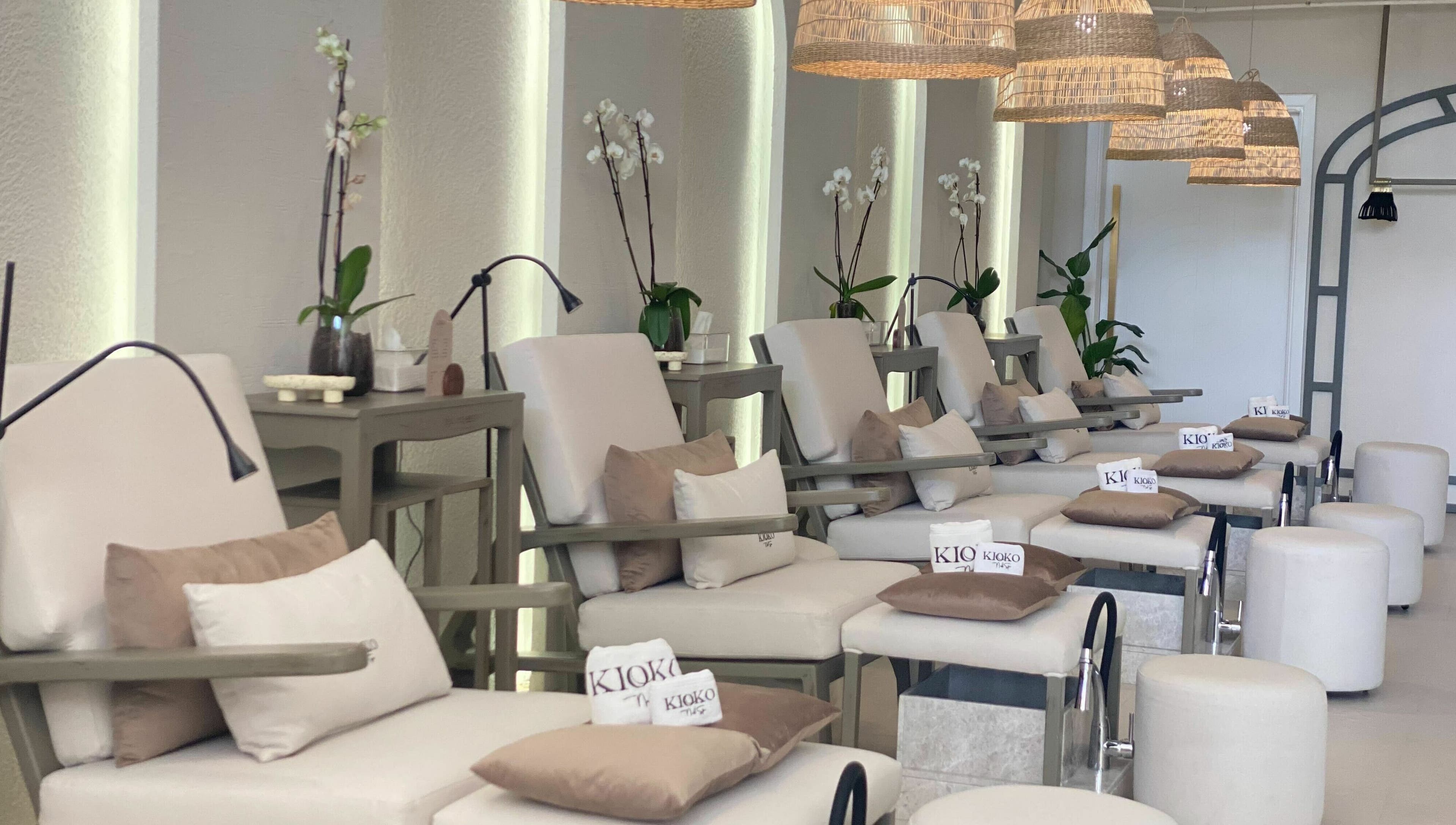 Chic seating at Kioko Nail Spa, Riyadh, Riyadh Province, SA offers a relaxing pampering experience.
