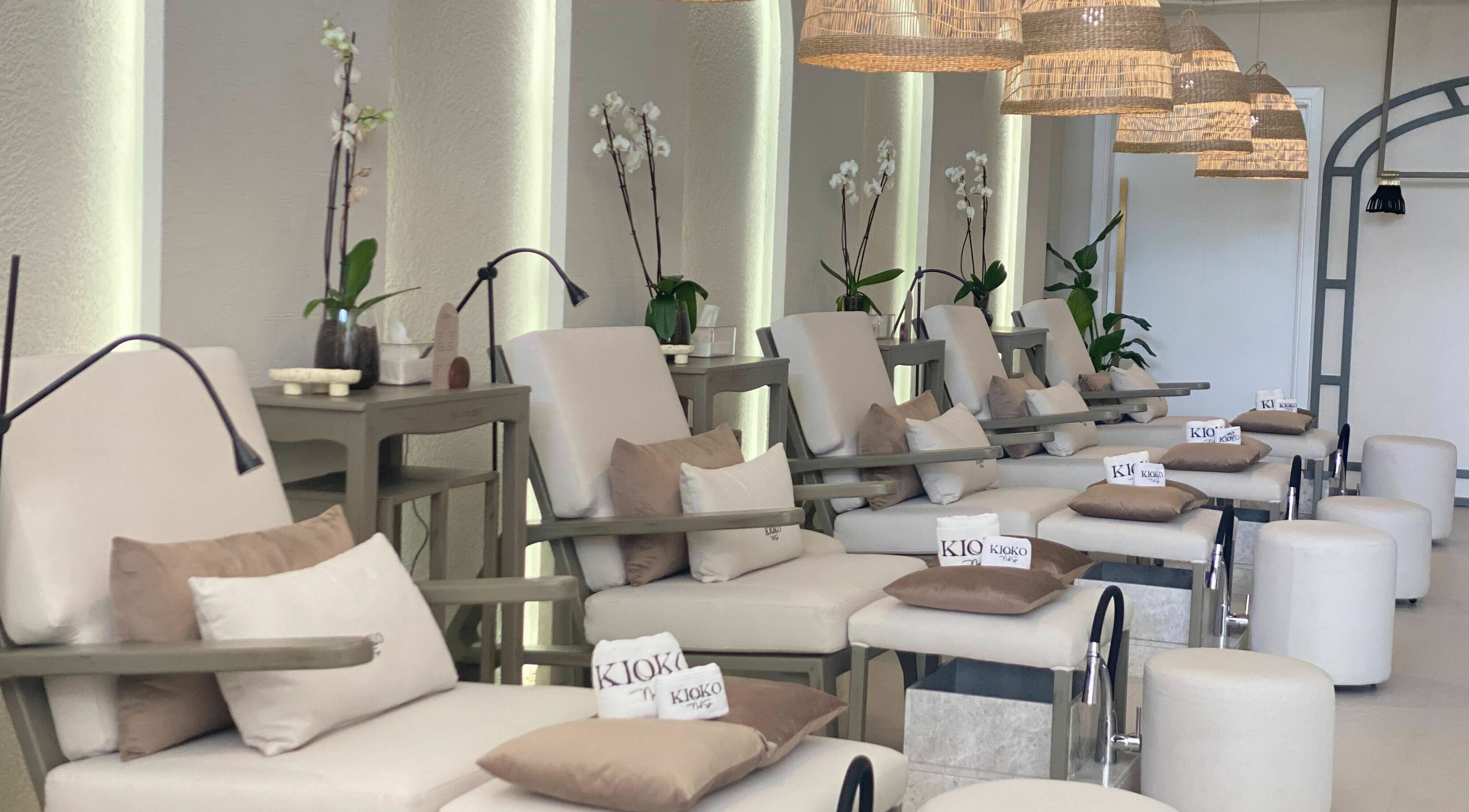 Chic seating at Kioko Nail Spa, Riyadh, Riyadh Province, SA offers a relaxing pampering experience.