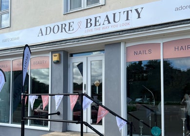 Front view of Adore Nails and Beauty in Truro, England, GB, showcasing entrance and signage.