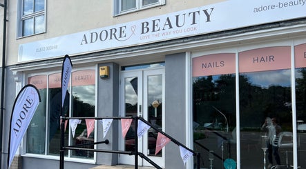 Front view of Adore Nails and Beauty in Truro, England, GB, showcasing entrance and signage.