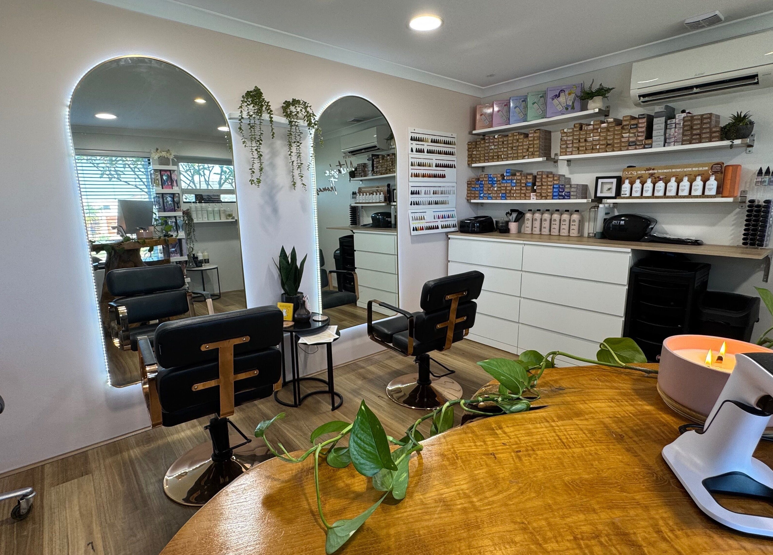 Modern salon interior at Exclusive Look/ Hair by Natasha Thomas in Wanneroo, Western Australia, AU.