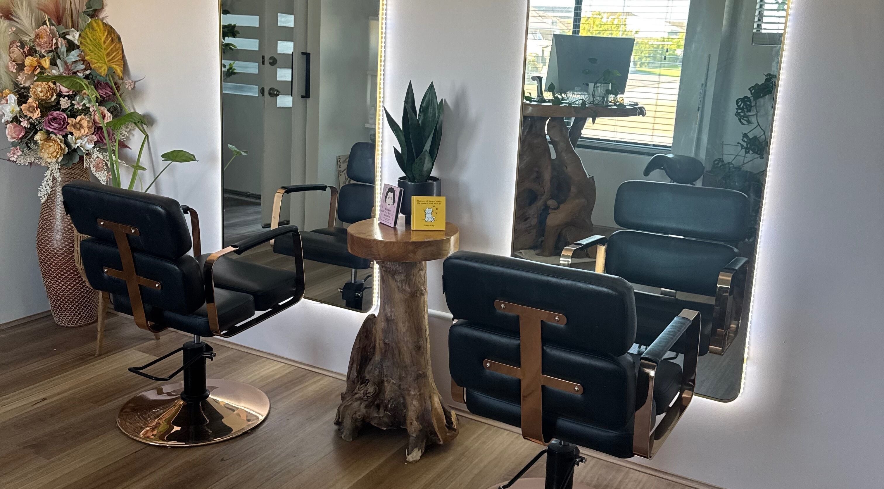 Modern salon chair at Exclusive Look/ Hair by Natasha Thomas, Wanneroo, Western Australia, AU.