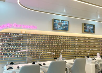 Elegant nail polish display at Color Club Nails & Beauty - North Adelaide, South Australia, AU.