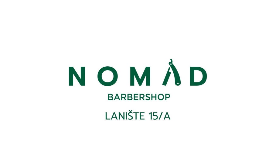 Logo Nomad Barbershop Lanište u Zagrebu, Grad Zagreb, HR na bijeloj pozadini.