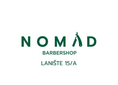 Logo Nomad Barbershop Lanište u Zagrebu, Grad Zagreb, HR na bijeloj pozadini.