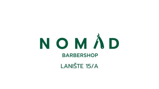 Logo Nomad Barbershop Lanište u Zagrebu, Grad Zagreb, HR na bijeloj pozadini.