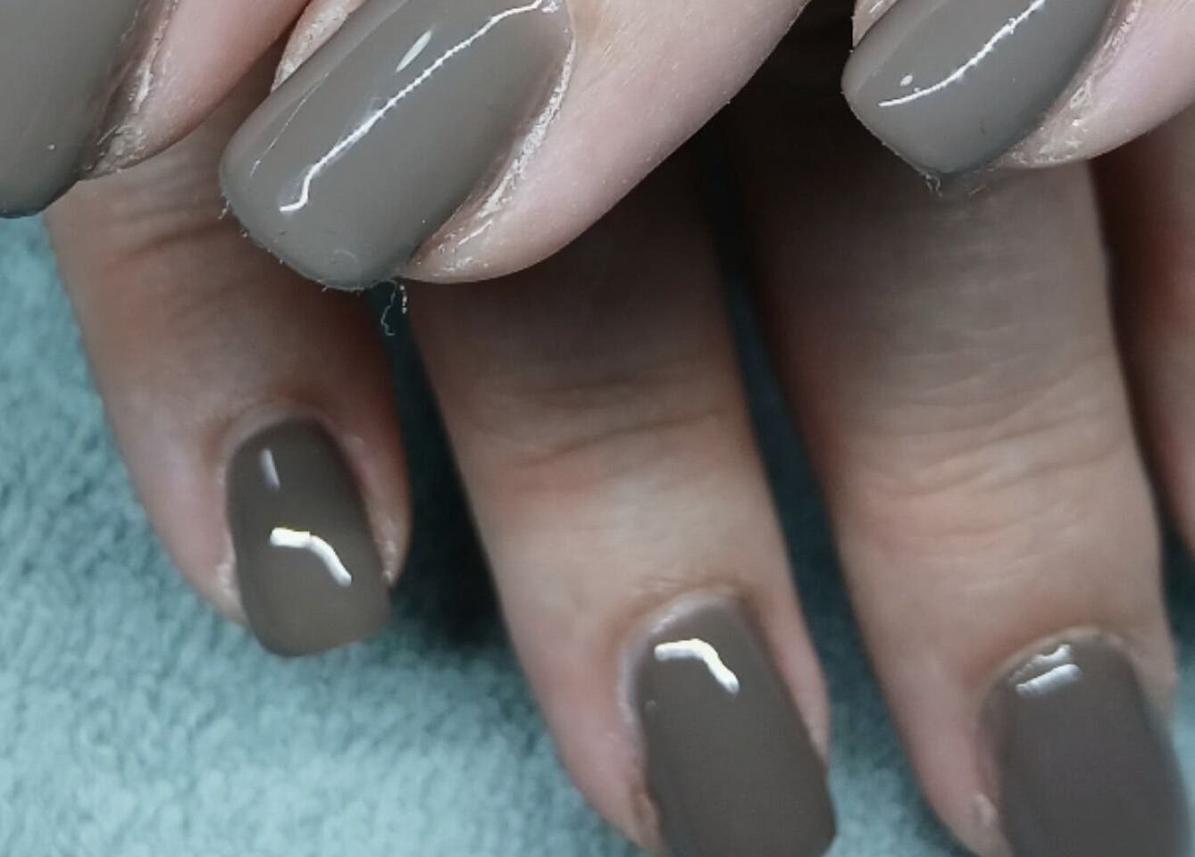 Stylish taupe manicure at Nails by Karen, Cape Town, Western Cape, ZA.