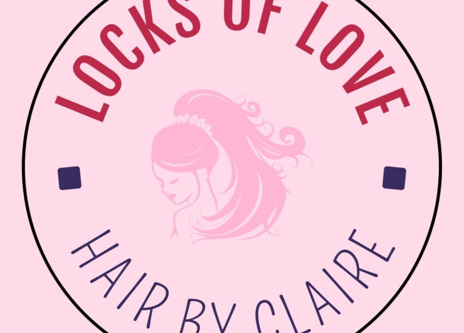 Logo of Locks of Love Hair by Claire, Paisley, Scotland, GB, featuring a stylized woman's hair silhouette.