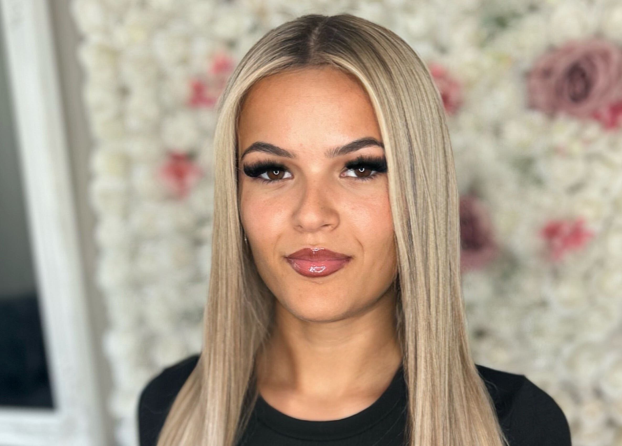 Elegant hairstyle showcasing sleek, straight hair at Ksk Hair Academy, Lydney, England, GB.