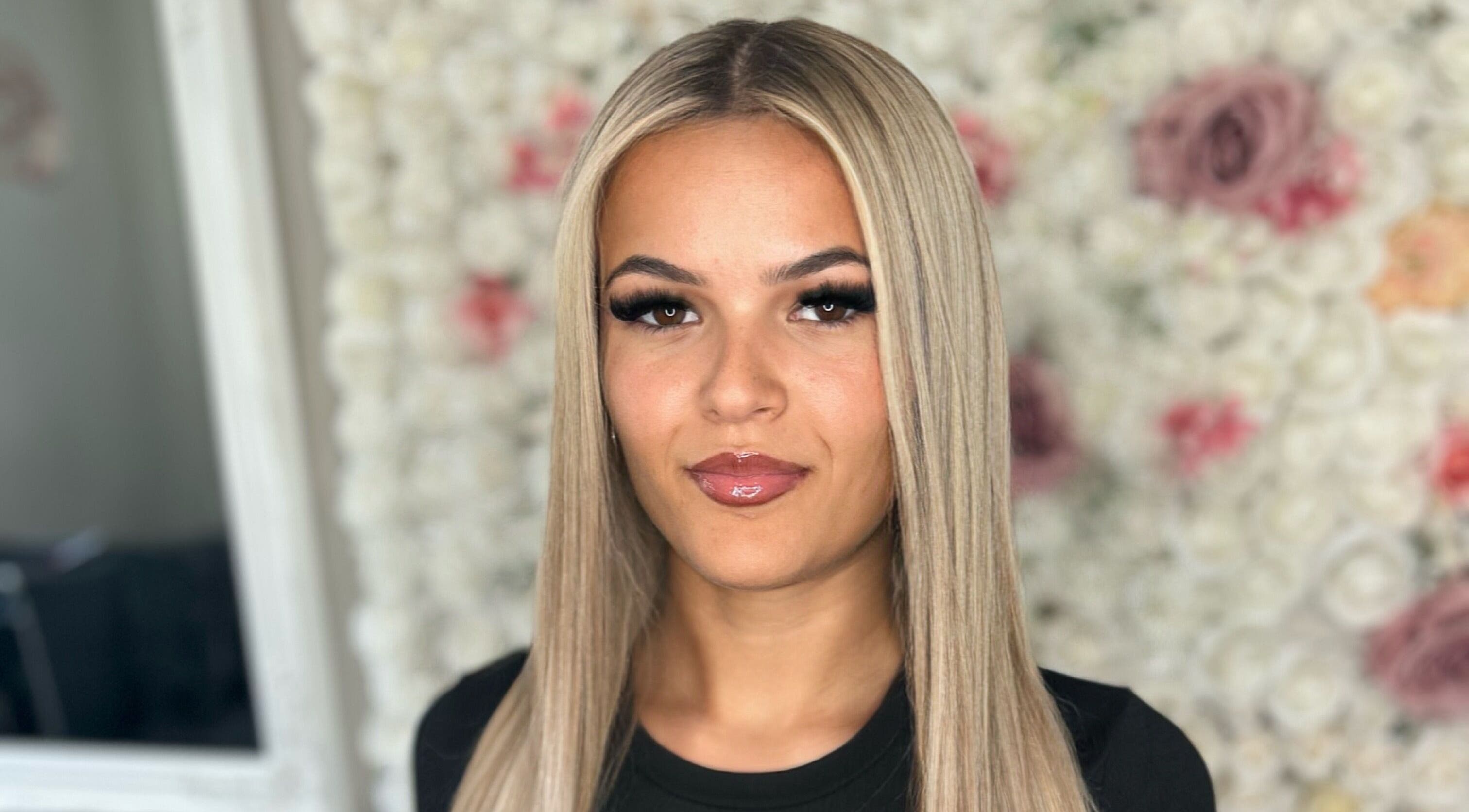 Elegant hairstyle showcasing sleek, straight hair at Ksk Hair Academy, Lydney, England, GB.