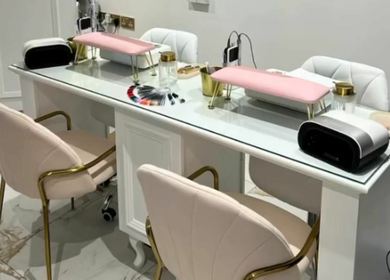 Elegant nail station at The Salon by Jasmine in West Haddon, England, GB offering a luxurious experience.