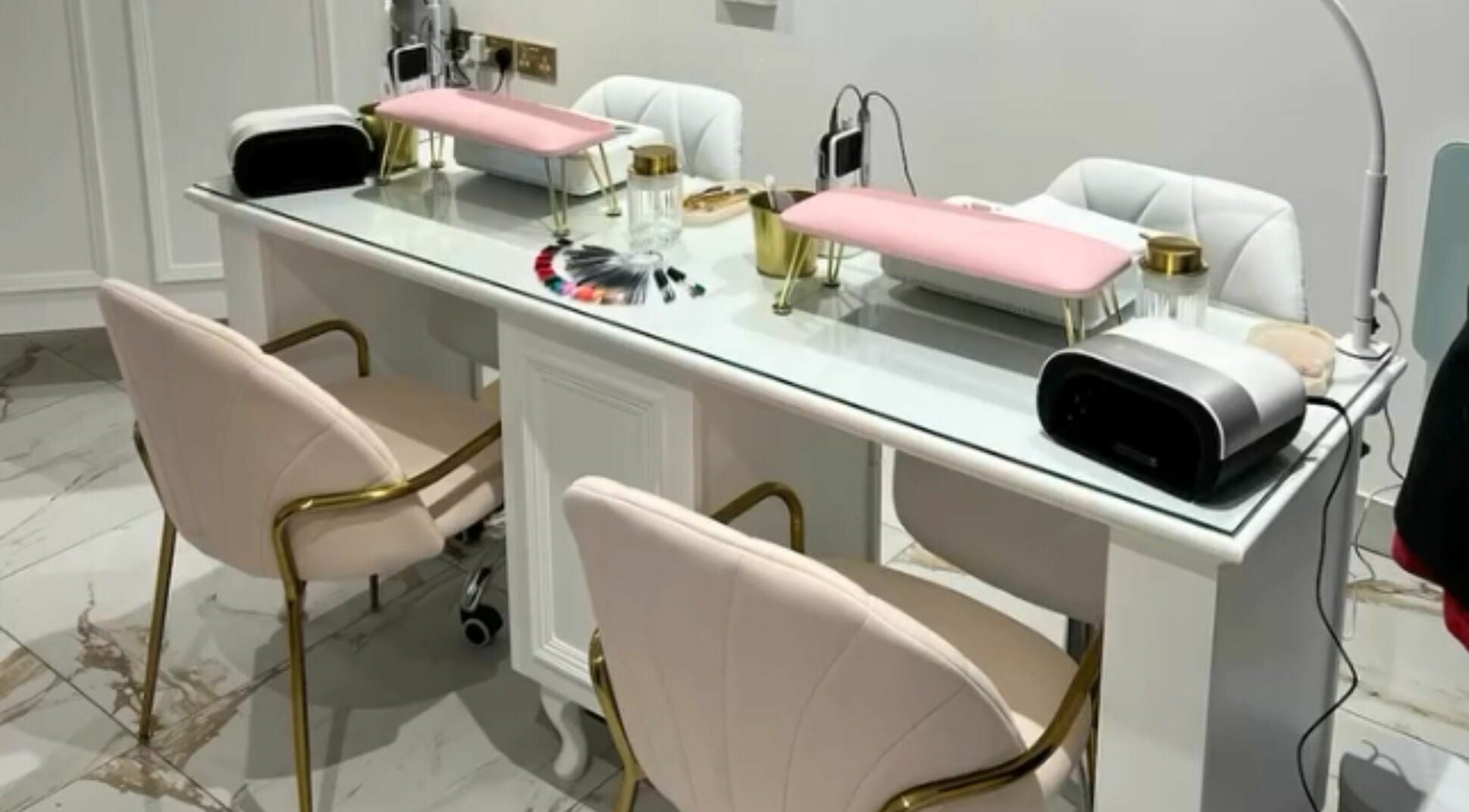 Elegant nail station at The Salon by Jasmine in West Haddon, England, GB offering a luxurious experience.