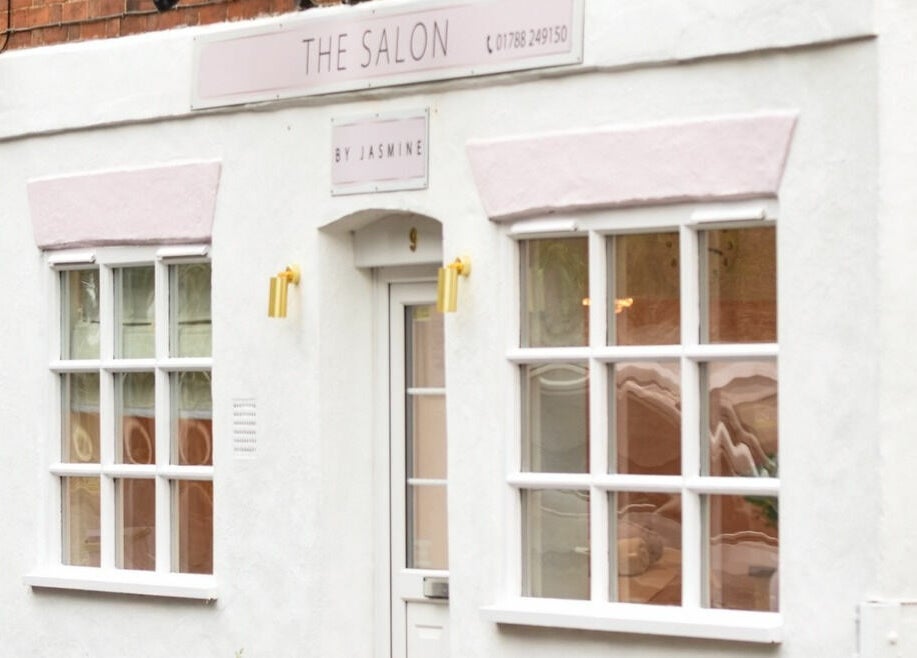 Front view of The Salon by Jasmine in West Haddon, England, GB showcasing elegant white exterior.