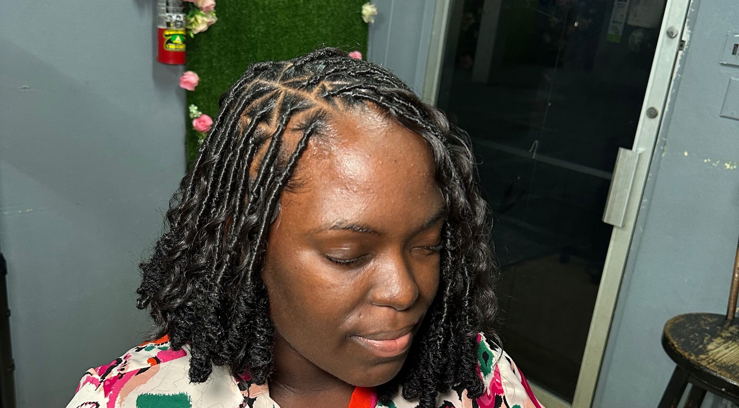 Stylish braided hair at Millennial Beauty Tribe, Kingston, St. Andrew Parish, JM.