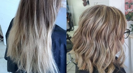 Transformed hairstyle at E-Creations Beauty Salon, Jeffreys Bay, Eastern Cape, ZA showcasing long to chic waves.