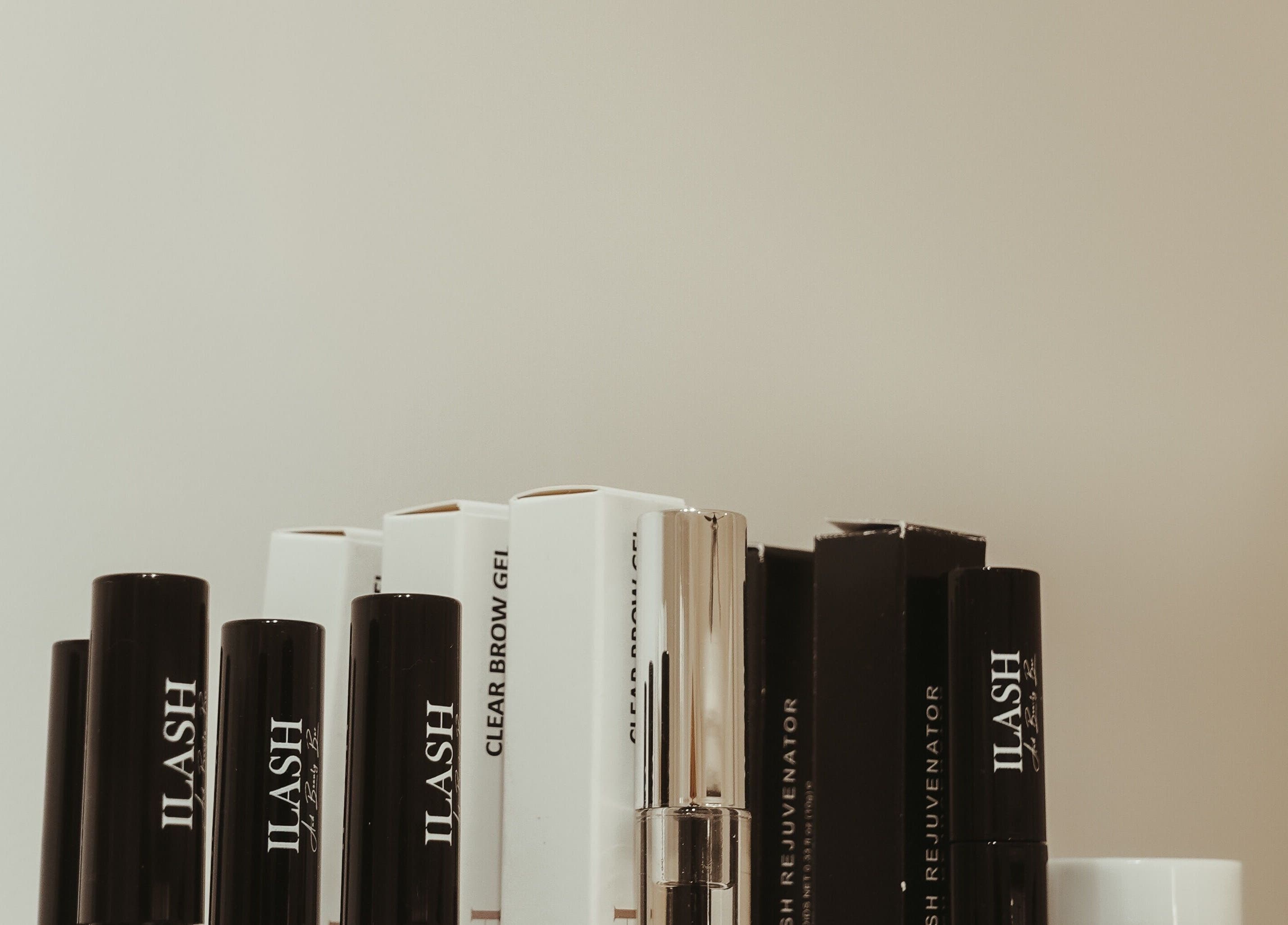 ILash products display at ILash and Beauty Bar, Baringa, Queensland, AU, highlighting lash and brow care.