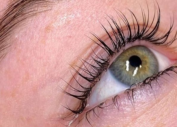 Close-up of enhanced eyelashes at Bronza, Warrnambool, Victoria, AU.