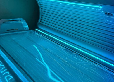 Luxura sunbed at The Glam Bar in Auchterarder, Scotland, GB offers a premium tanning experience.