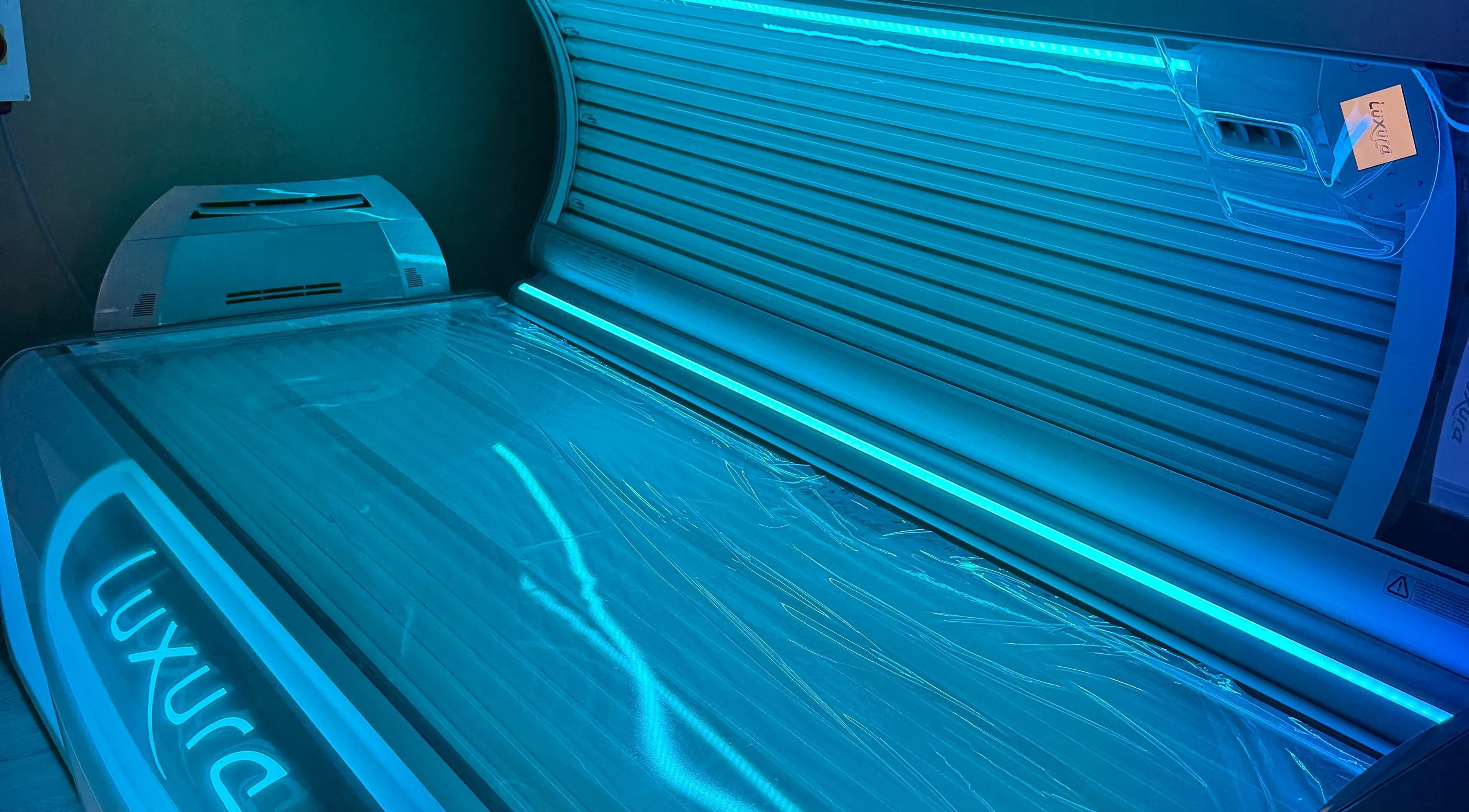 Luxura sunbed at The Glam Bar in Auchterarder, Scotland, GB offers a premium tanning experience.