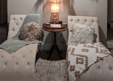 Elegant lounge chairs at ReVive at the Ridge - Fuquay, Fuquay-Varina, North Carolina for ultimate relaxation.